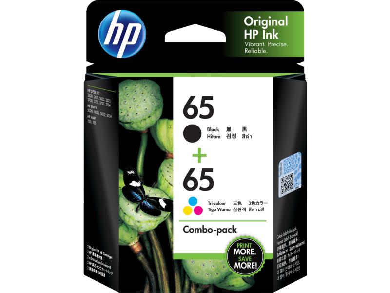 Hp Inc. 65 2pk Tri-colour/black Ink T0A36AN#140