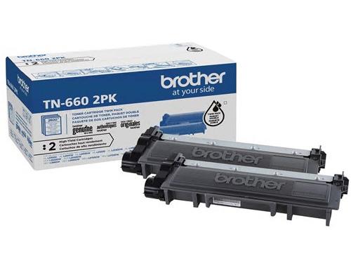 Brother Genuine TN660 2pack High-yield Black Toner Cartridge Multipack