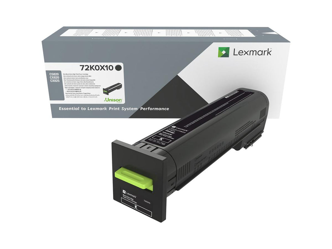 Lexmark Cs820, Cx820, Cx825 Black Extra High Yield Toner Cartridge 72K0X10