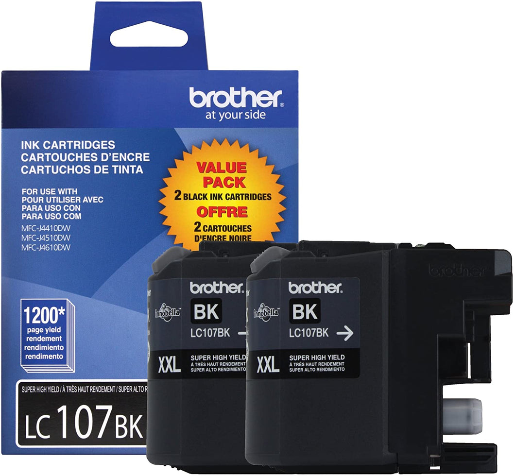 LC107BKS Original Black Ink Cartridge Extra High Yield- Two Pack