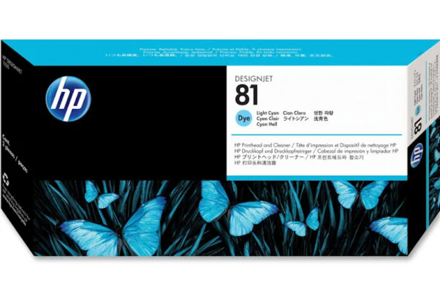 HP DesignJet 81 Light Cyan Dye Printhead and Cleaner (C4954A)