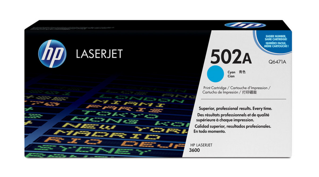 HP Colour LaserJet 3600, 3600N, 3600DN (HP 502A) - Toner Cartridge, Cyan Cross C