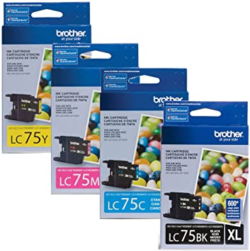 Brother LC75 Original Ink Cartridge Combo High Yield BK/C/M/Y